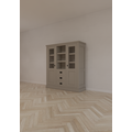 123schrank Buffetschrank Barletta - 140x48x160H cm - Dienstmädchenschrank - 2 Schranktüren - offener Mittelraum - 3 Soft-Close-Schubladen