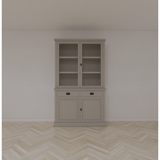 123schrank Buffetschrank Tarente 02 - 130x45x220H - 2 Schranktüren - 2 Soft-Close-Schubladen - 2 geschlossene Türen