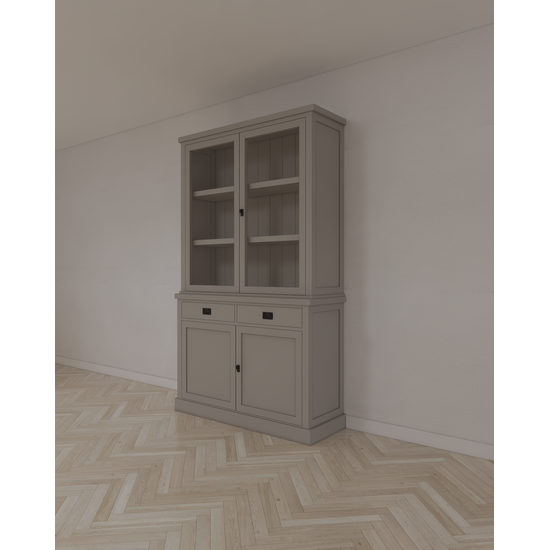 123schrank Buffetschrank Tarente 02 - 130x45x220H - 2 Schranktüren - 2 Soft-Close-Schubladen - 2 geschlossene Türen