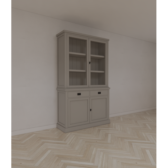 123schrank Buffetschrank Tarente 02 - 130x45x220H - 2 Schranktüren - 2 Soft-Close-Schubladen - 2 geschlossene Türen