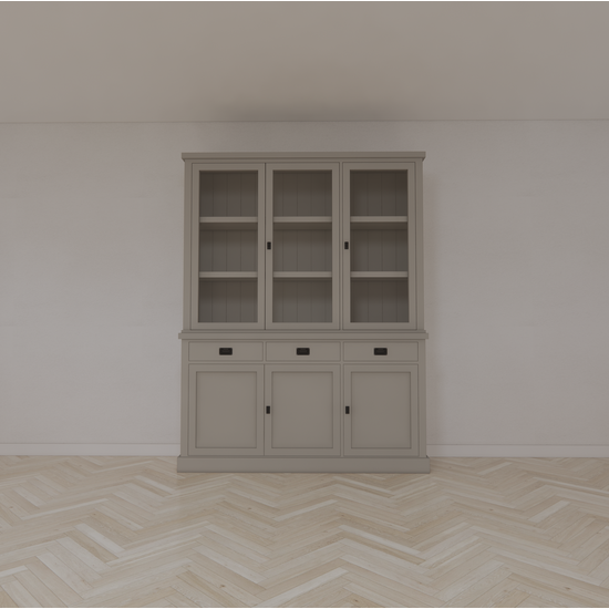 123schrank Buffetschrank Tarente 03 -170x45x220H - 3 Schranktüren - 3 Soft-Close-Schubladen - 3 geschlossene Türen