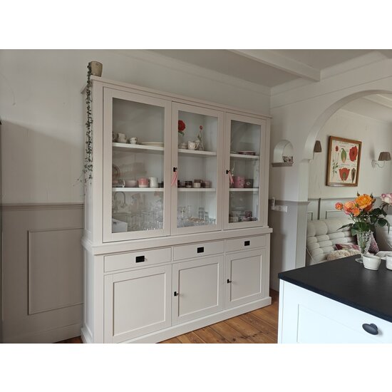 123schrank Buffetschrank Tarente 04 -200x45x220H - 3 Schranktüren - 3 Soft-Close-Schubladen - 3 geschlossene Türen