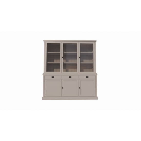 123schrank Buffetschrank Tarente 04 -200x45x220H - 3 Schranktüren - 3 Soft-Close-Schubladen - 3 geschlossene Türen
