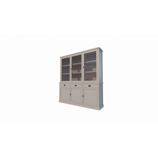 123schrank Buffetschrank Tarente 04 -200x45x220H - 3 Schranktüren - 3 Soft-Close-Schubladen - 3 geschlossene Türen