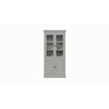 123schrank Vitrine Foggia 02 - 107x48x225H cm - 2 Schranktüren - 2 geschlossene Türen - rustikaler/klassischer Dekorrahmen