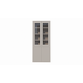 123schrank Vitrine Latina - 100x42x230H cm - 2 grifflose Schranktüren - 2 grifflose Volltüren - schlankes Design - feste Einlegeböden