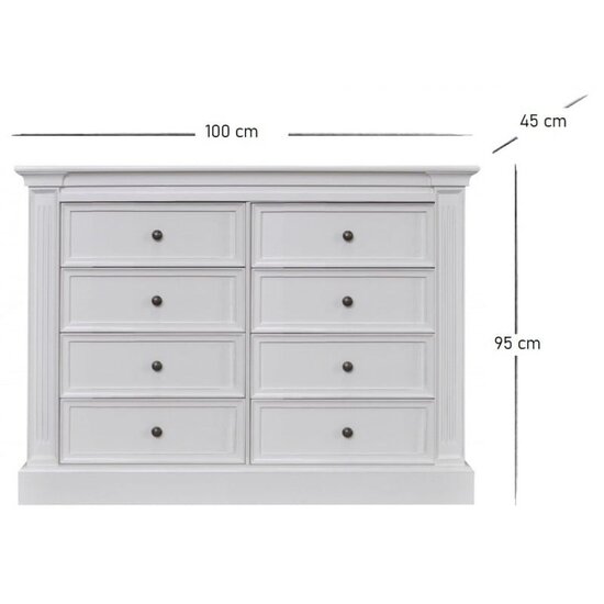 123schrank Schubladenblock Reims - 100x45x95H cm - 9 Soft-Close-Schubladen - rustikale Ausführung