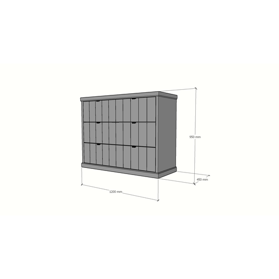 123schrank Kommode Vannes - 120x45x95H cm- 3 Soft-Close-Schubladen - modernes Design