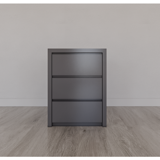 123schrank Nachttisch/Schubladenblock Vigo - 45x55x60H cm - 3 grifflose Soft-Close-Schubladen - schlankes Design