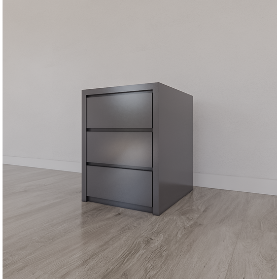 123schrank Nachttisch/Schubladenblock Vigo - 45x55x60H cm - 3 grifflose Soft-Close-Schubladen - schlankes Design