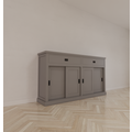 123schrank Sideboard Algarve 04 - 190x46x110H cm - 4 Schiebetüren - 2 Soft-Close-Schubladen - schlankes Design - hohes Sideboard