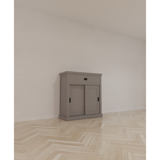 123schrank Sideboard Algarve 05 - 110x46x110H cm - 2 Schiebetüren - 1 Soft-Close-Schublade - schlichtes Design