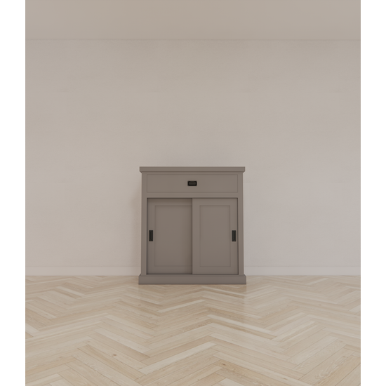 123schrank Sideboard Algarve 05 - 110x46x110H cm - 2 Schiebetüren - 1 Soft-Close-Schublade - schlichtes Design