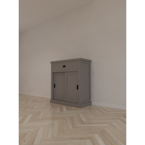 123schrank Sideboard Algarve 05 - 110x46x110H cm - 2 Schiebetüren - 1 Soft-Close-Schublade - schlichtes Design