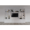 123schrank TV-Fachschrank Campos - 350x40x240H cm - TV-Fach - Cinewall - 4 push-to-open Türen - offene Fächer - schlankes Design - 5cm Fachboden- und Rahmenstärke