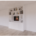 123schrank Tv/Vakkenkast Manhattan 12 - 200x40x240H cm - Cinewall - TV-Fach - offene Einlegeböden - schlankes Design - 5cm Einlegebodenstärke - 4 grifflose push to open Türen