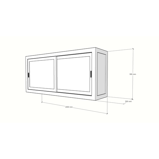 123schrank Sideboard La Paz - 200x50x90H cm - 2 Schiebetüren - schlankes Design