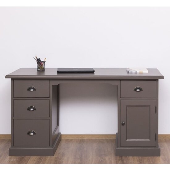 123schrank Schreibtisch China - 160x70x79H cm - 4 Soft-Close-Schubladen - 1 Tür - zerlegbar (3 Teile)