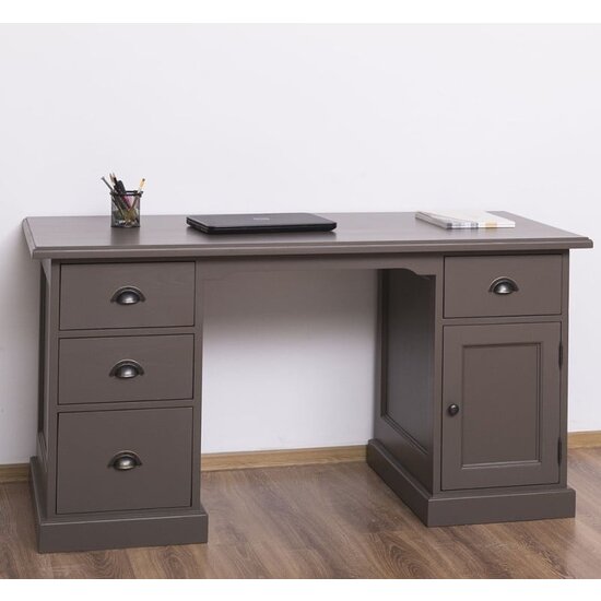 123schrank Schreibtisch China - 160x70x79H cm - 4 Soft-Close-Schubladen - 1 Tür - zerlegbar (3 Teile)