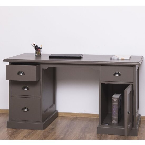 123schrank Schreibtisch China - 160x70x79H cm - 4 Soft-Close-Schubladen - 1 Tür - zerlegbar (3 Teile)