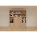 123schrank Lagerschrank Salvador - 220x40x230H cm - offene Fachböden - 6 aufschiebbare Türen - Fachböden hinter den Türen