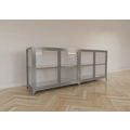 123schrank Sideboard/Theke Belo - 200x45x80H cm - 4 Flügeltüren - Ganzglas