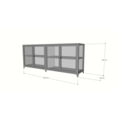 123schrank Sideboard/Theke Belo - 200x45x80H cm - 4 Flügeltüren - Ganzglas