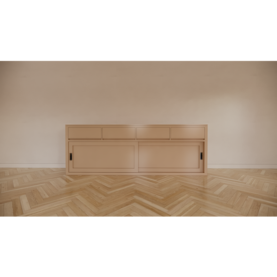 123schrank Sideboard Neiva - 250x50x90H cm - 2 Schiebetüren - schlankes Design