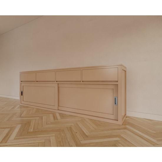 123schrank Sideboard Neiva - 250x50x90H cm - 2 Schiebetüren - schlankes Design