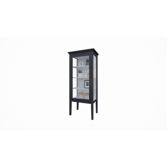 123schrank Vitrine Pasto - 70x50x180H cm - auf Beinen - schlichtes Design