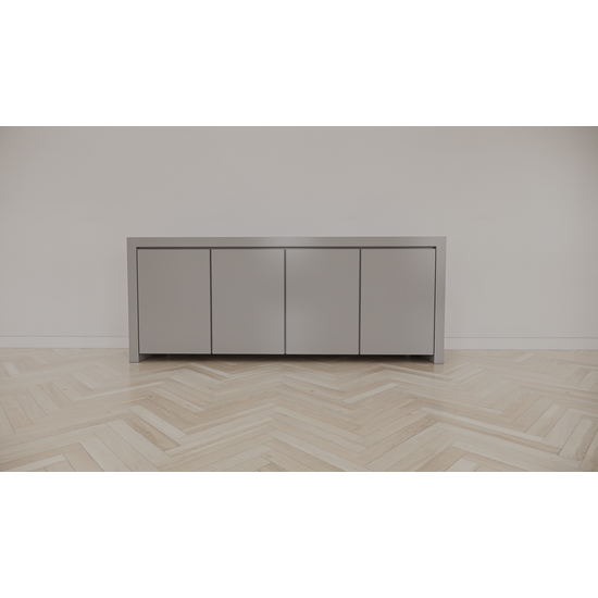 123schrank Chaves Sideboard - 200x50x80H cm - grifflose Türen - 4 Push-to-open-Türen - schlankes Design