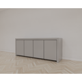 123schrank Chaves Sideboard - 200x50x80H cm - grifflose Türen - 4 Push-to-open-Türen - schlankes Design