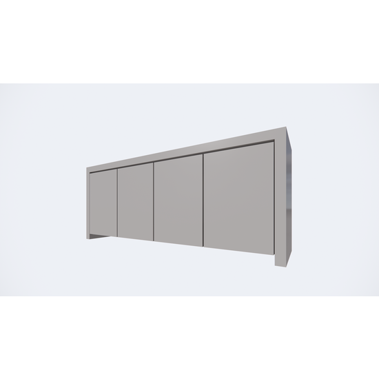 123schrank Chaves Sideboard - 200x50x80H cm - grifflose Türen - 4 Push-to-open-Türen - schlankes Design