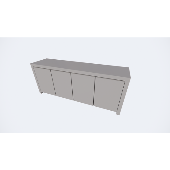 123schrank Chaves Sideboard - 200x50x80H cm - grifflose Türen - 4 Push-to-open-Türen - schlankes Design