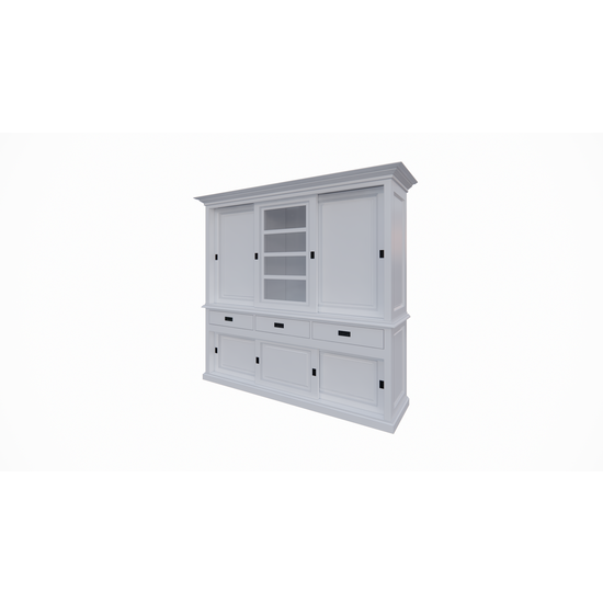 123schrank Buffetschrank Patras - 300x50x230H cm - geschlossene Türen - Schiebetüren - 3 Soft-Close-Schubladen