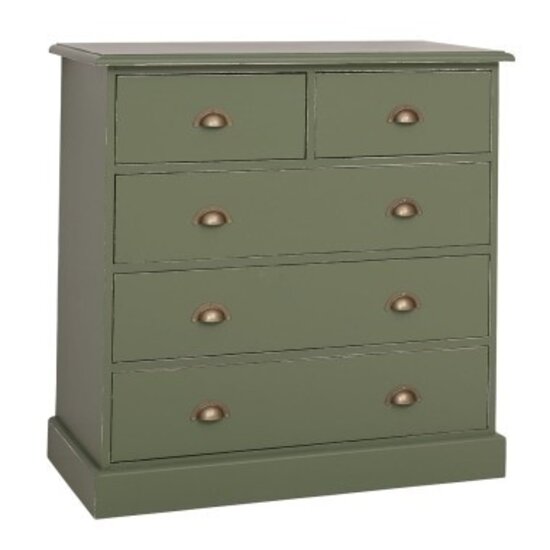 123schrank Kommode Kreta - 100x50x100H cm - 5 Soft-Close-Schubladen - schlichte Ausführung