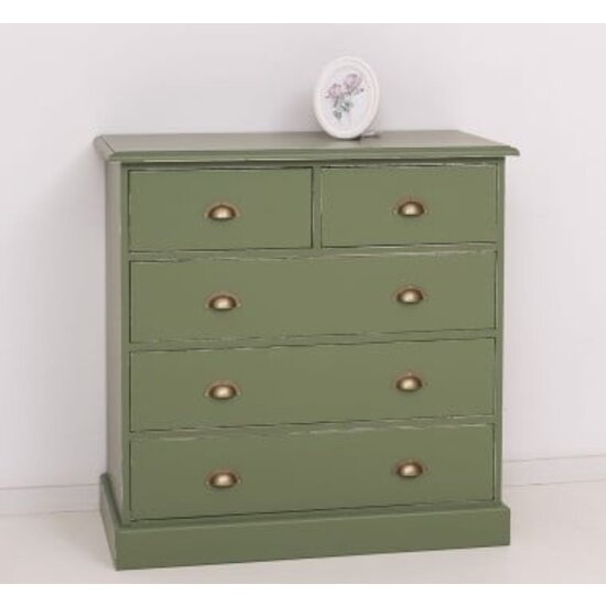 123schrank Kommode Kreta - 100x50x100H cm - 5 Soft-Close-Schubladen - schlichte Ausführung