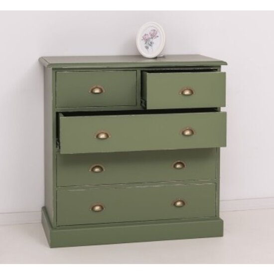 123schrank Kommode Kreta - 100x50x100H cm - 5 Soft-Close-Schubladen - schlichte Ausführung