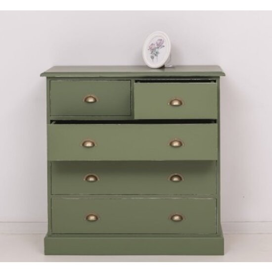 123schrank Kommode Kreta - 100x50x100H cm - 5 Soft-Close-Schubladen - schlichte Ausführung