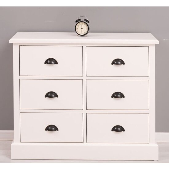 123schrank Rhodos Kommode - 100x35x80H cm - 6 Soft-Close-Schubladen