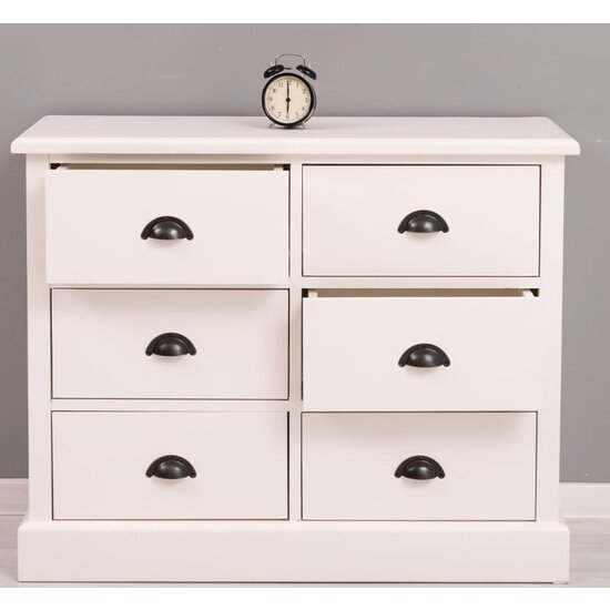 123schrank Rhodos Kommode - 100x35x80H cm - 6 Soft-Close-Schubladen