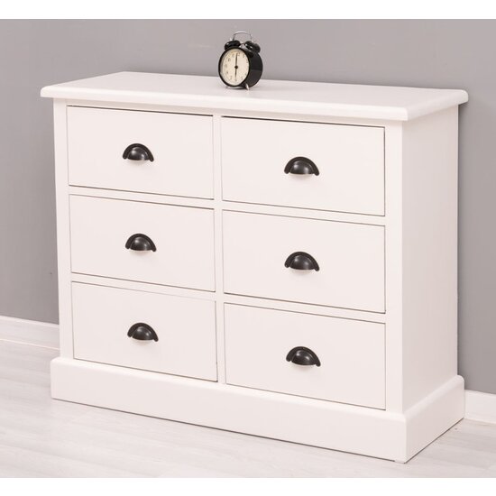 123schrank Rhodos Kommode - 100x35x80H cm - 6 Soft-Close-Schubladen