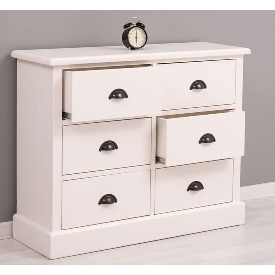 123schrank Rhodos Kommode - 100x35x80H cm - 6 Soft-Close-Schubladen