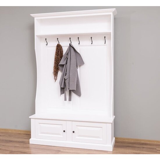 123schrank Kleiderschrank Mykonos - 150x50x220H cm - Garderobe mit Bank - 2 Schranktüren