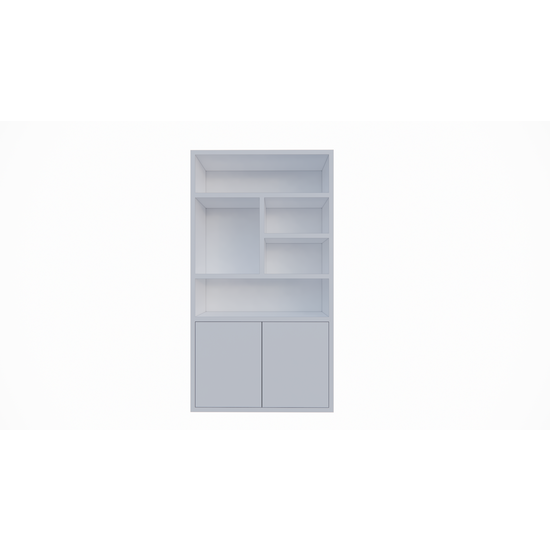 123schrank Fächerschrank Mendoza 02 - 120x35x220H cm - 2 push-to-open Türen - 5 offene Fächer