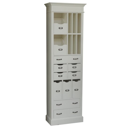 123schrank Büroschrank Porto 70x35x220H cm - offene Regale - mehrere Schubladen