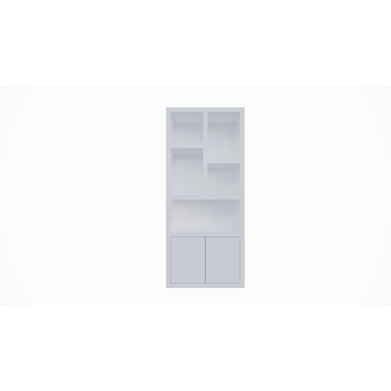 123schrank Fächerschrank Basel - 100x40x230H cm - 6cm Fachbodenstärke - 2 offene Türen - 5 offene Fächer