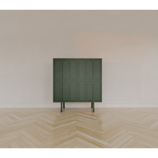 123schrank Anrichte/Dienstbotenschrank - 100x40x110H cm - 2 Türen zum Aufschieben - auf Beinen