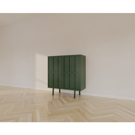 123schrank Anrichte/Dienstbotenschrank - 100x40x110H cm - 2 Türen zum Aufschieben - auf Beinen