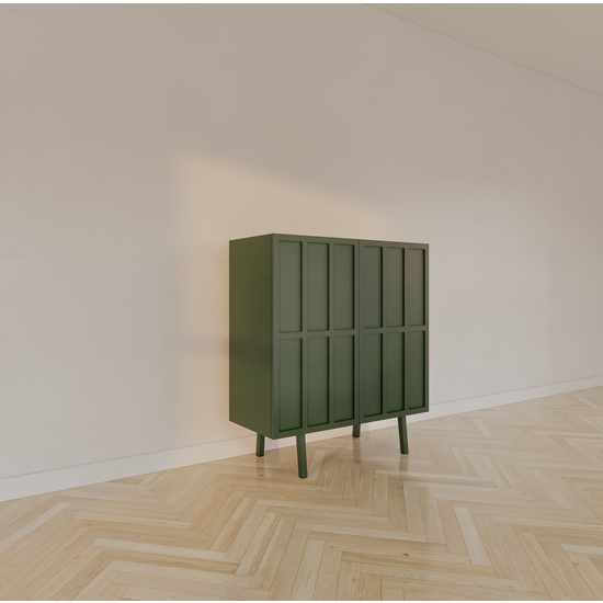 123schrank Anrichte/Dienstbotenschrank - 100x40x110H cm - 2 Türen zum Aufschieben - auf Beinen